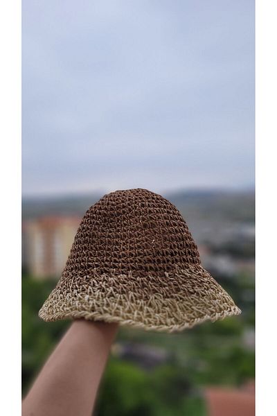 FRESCO SCARFS Ψάθινο γυναικείο καπέλο πλεξίματος Bucket