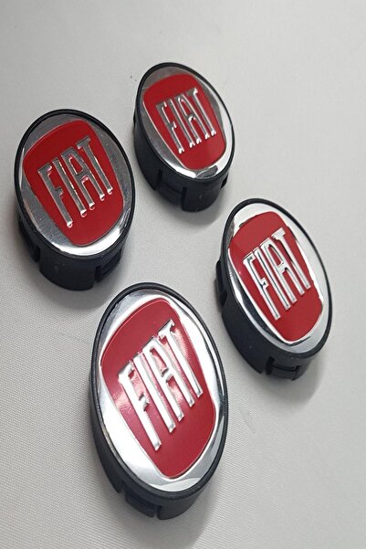 Genel Markalar Jant Göbeği Fiat 58/55 Uyumlu  (55mm Yuva) 4'lü Set Kırmızı