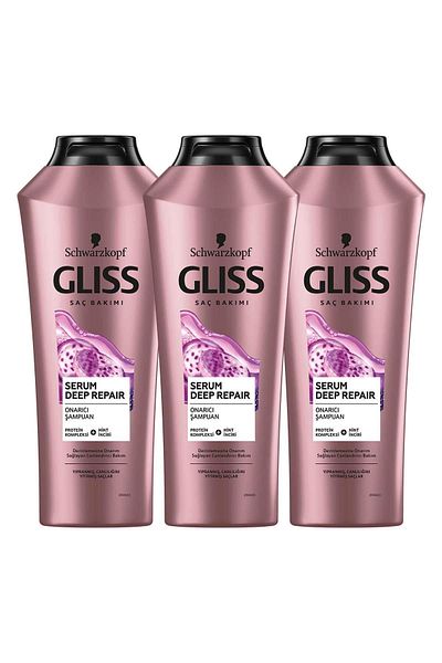 Gliss Deep Repair Serum Repair Shampoo - 360 ml x 3 Pieces