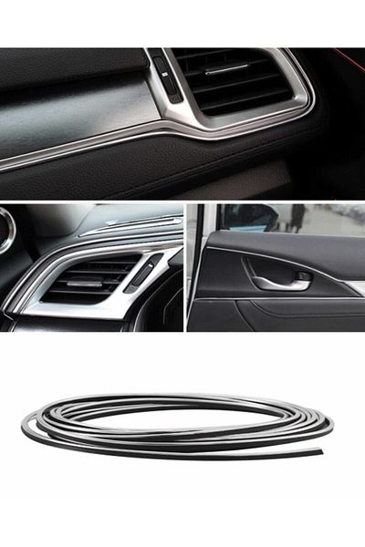 DMR New Generation Chrome Trim Corded Torpedo Strip - Fish Back Nickel, 5m Car Interior Lanyard Strip