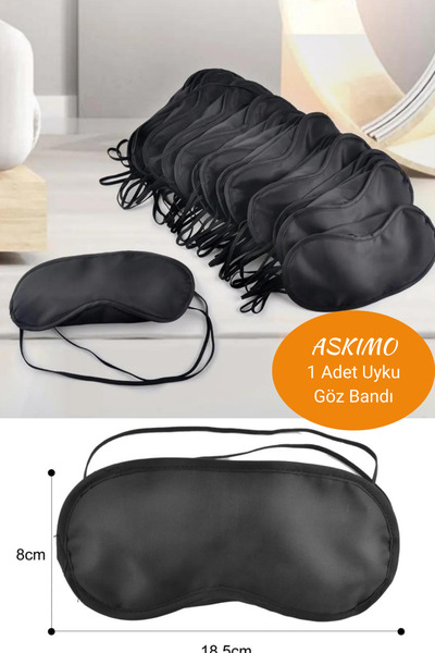 Askımo Uyku Göz Bandı Maskesi Işık Önleyici Gözlük Maske Bant (1adet) Yıkanab...