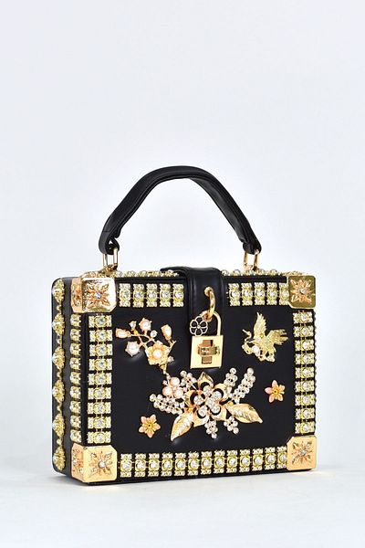 ELATAE Women's Shoulder Strap Stoned Evening Dress Daily Handbag 17609
