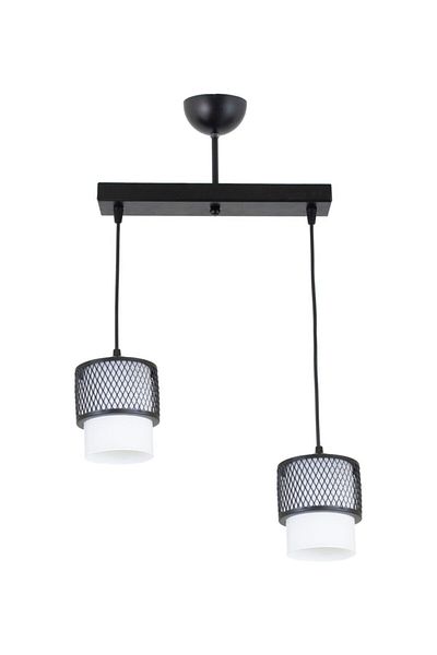Lambadar Double White Glass Cage Model Modern Pendant Lamp Chandelier