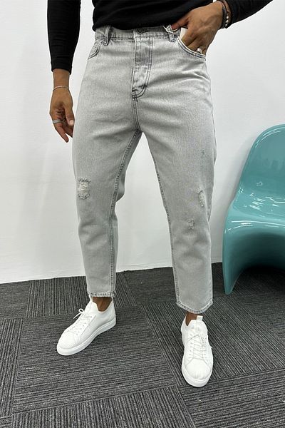 MADZEYMODA Ανδρικό γκρι τζιν Boyfriend τζιν