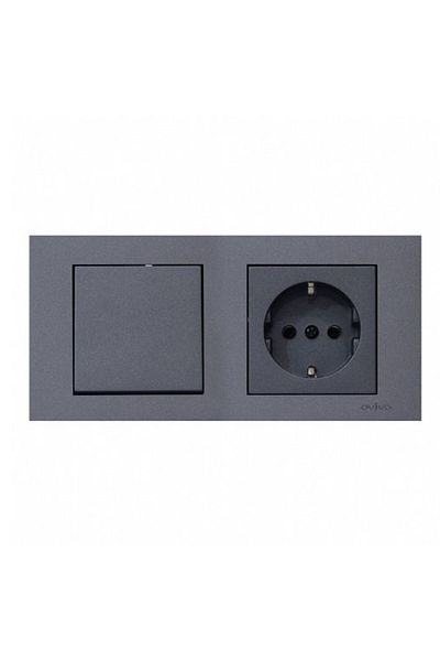 OVİVO Ovivo Grano Smoked - Set of 2 Switch and Grounded Socket