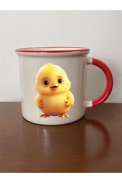 lili hediyelik Red Lover Gift - Ceramic Tea and Coffee Cup, Chick Spout Mug Cup