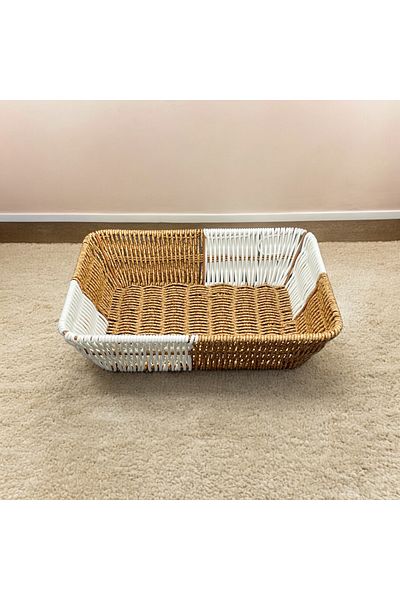 YzHome Wicker Serving Serving Basket Organizer - Medium Size Rectangular, 27*20cm Bread Bowl