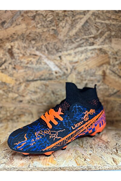 Lion LION 571 - Black Navy Blue Orange Crampon Shoes