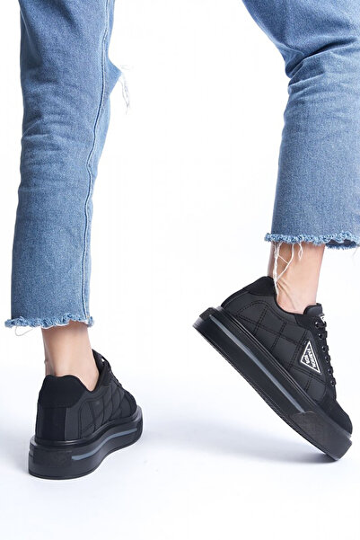 Rainon Store RDSPrag Black Orthopedic Lace-up Leather Women's Sports Shoes