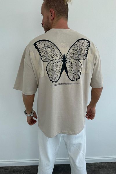 MADZEYMODA Ανδρικό μπλουζάκι με στάμπα με κοκάλι με λαιμόκοψη