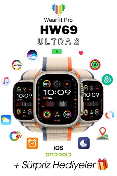 Wearfitpro WEARFİT HW69 ULTRA 2  Akıllı Kol Saati Smart Watch Model:inç 49mm ...