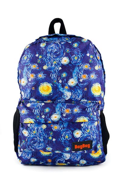 AlpCollection Rucsac de școală de zi cu zi cu model de noapte înstelată unisex Van Gogh