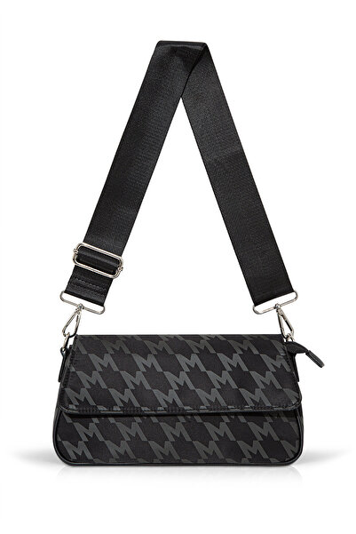 Mavi M Logo Baskılı Siyah Çapraz Çanta 1912162-900