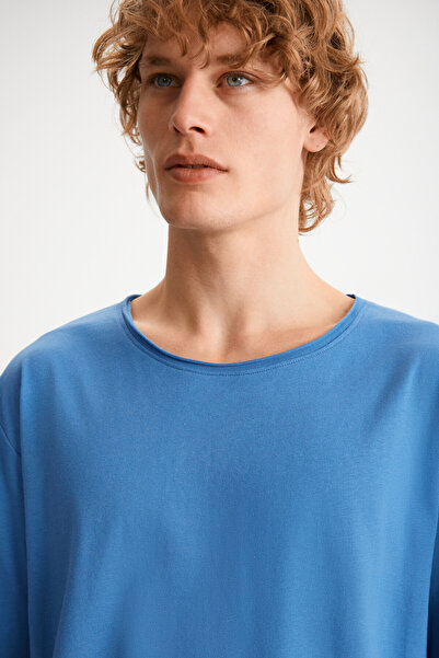 GRIMELANGE Ανδρικό μπλε μπλουζάκι DAVINSONO