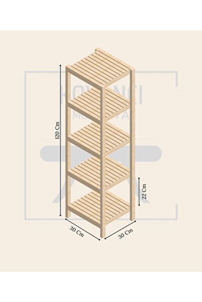 KOVANCI Ahşap 5 Raflı Organizer