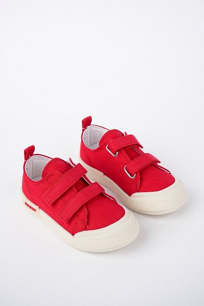 Moda Kadıköy Children's Red Linen Lighted Orthopedic Sports Shoes