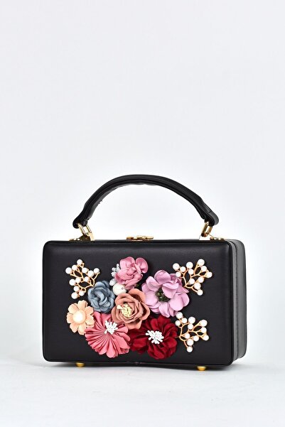 ELATAE Geantă elegantă de damă cu design floral și pietre, cu curea de umăr, pentru ocazii și zilnic 17612