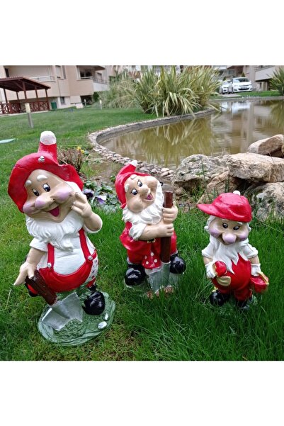 BilgeCe hoMe Noel Baba Bahçe Cücesi Cüce Heykel, Alçı Heykel