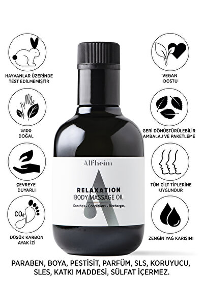 Alfheim Relaxation Vücut Masaj Yağı/ Profesyoneller Için/ Rahatlatıcı Ve Dinl...