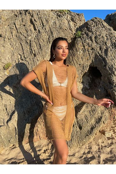 kenza'a Γυναικείο φόρεμα παραλίας με λεπτομέρεια από σχοινί