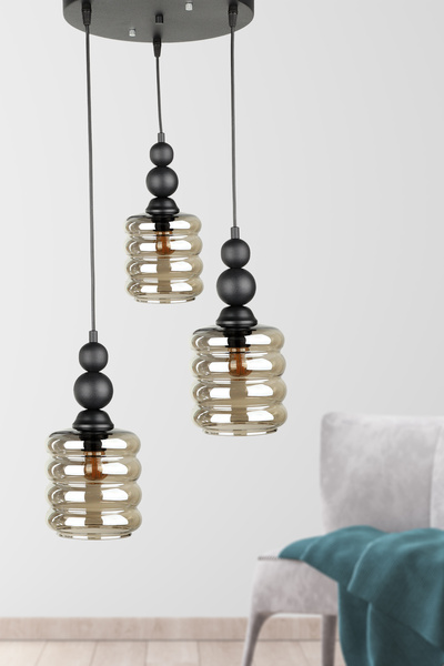 Begüsa Lecce 3.Lü Avize Siyah