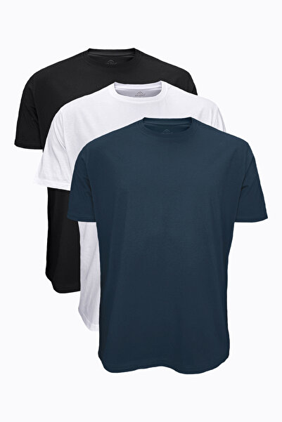 Malabadi 3 Pack Black White Smoked - Men's T-Shirt 100% Cotton Loose Fit 6040