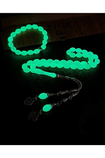BAYİRGOLD Fosforlu Kedi Gözü Kombin Bileklik Ve Tesbih Hediyelik Gece Parlaya...