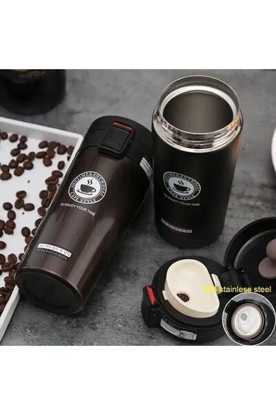 Genel Markalar 300ml Termos Kahve Fincanı Çay Kupa Çift Katmanlı Paslanmaz Çelik Vakum Yalıtımlı Metal Termos