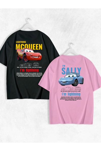 PAVRO طقم تي شيرت سيارات سالي وماكوين للجنسين مكون من قطعتين - عزيزي بافرو مل...