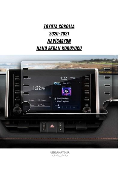 UniqAnatolia For Toyota Corolla 2020 2021 Model 8" Navigation 9H Nano Screen Protector