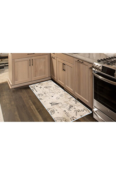 Colorix Carpet Kaymaz Taban Tezgah Önü Mutfak Paspası 75x150 cm No: 1316