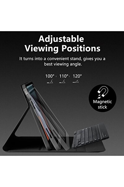 Fogy İpad Air 11 Inç M2 Çipli 6.Nesil 2024 Case Uyumlu Bluetooth Türkçe Q Klavyeli Kılıfı