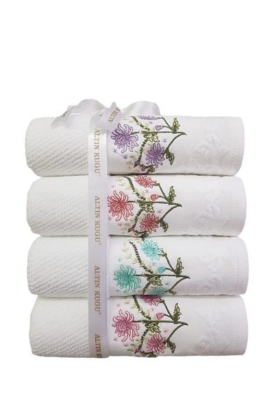 Özdilek Pansy Dowry Embroidered Towel Set of 4