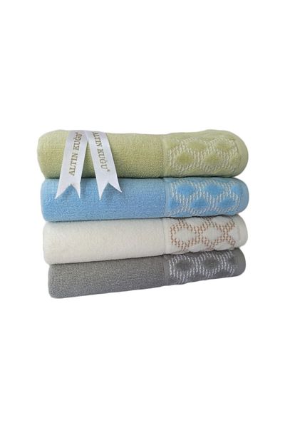 Özdilek Aqua Towel 4 Pieces - Blue-green - Gray - Cream
