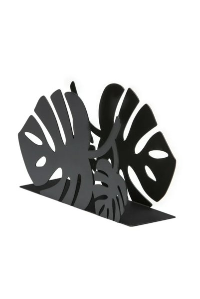 Hzm Collection Leaf Patterned Metal Napkin Holder, Decorative Napkin Holder, Metal Black Napkin Holder, Leaf Napkin Holder