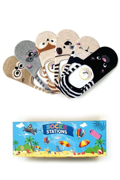 Socks Stations Colorful Ballerina Socks with Mouse and Animal Pattern Box of 6