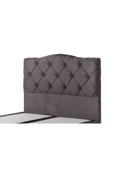Belletto Tek Kişilik Deluxe Gri Lüx Kumaş Başlık 90 cm