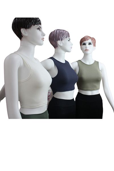 Tam12den Home Corded Cotton Knitted - Short Crop Tank Top 40 cm, Set of 3