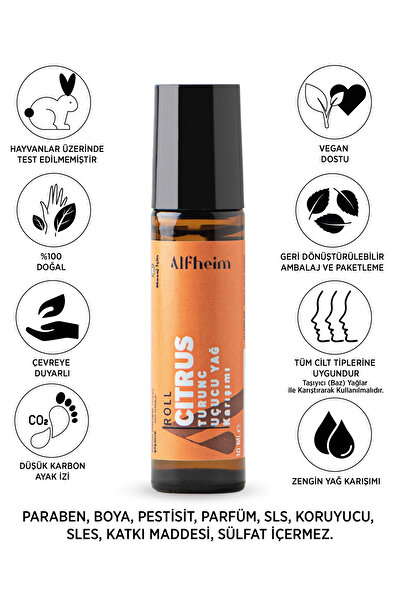 Alfheim Citrus Terapi Roll/ Uçucu Yağ Karışımı/ Roll-on/ 10 Ml