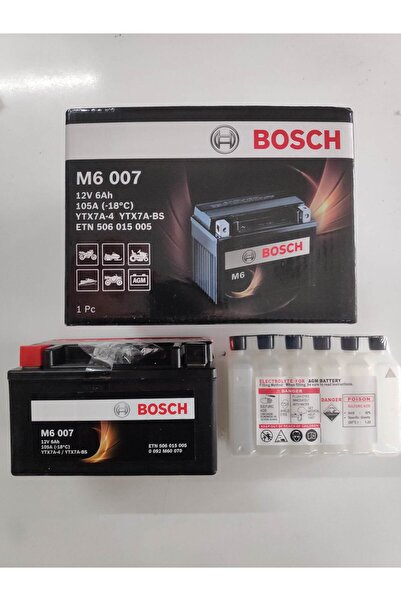 motostart Bosch m6007 YTX7A-BS 12 V 6 Amper  Scooter Motosiklet Akü