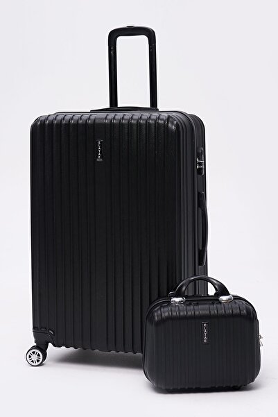 ELATAE 2'li Valiz Seti Valiz Büyük Boy Ve Makyaj 2'li Set