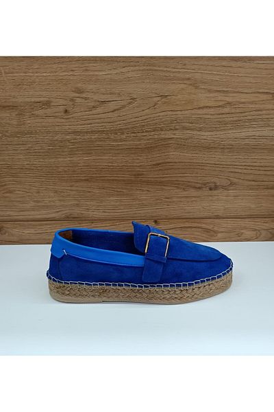 RACHELMILANO R061 Piele de piele de căprioară autentică albastră - Pantofi casual de damă