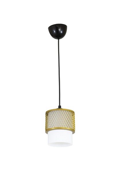 Lambadar Single White Glass Cage Model Modern Pendant Lamp Chandelier