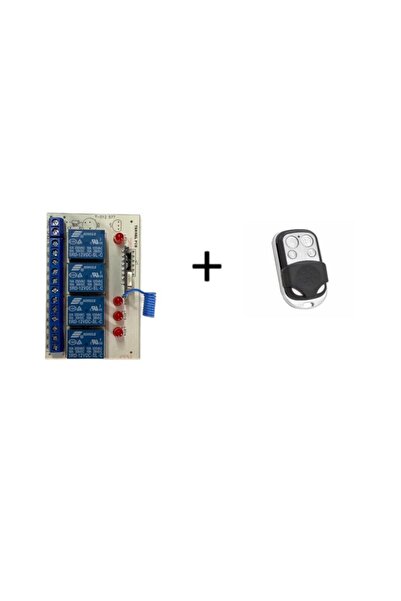SANEC 4 Kanal 433 MHz Kablosuz RF Alıcılı Röle Kartı Kutulu +  1 adet 433mhz ...