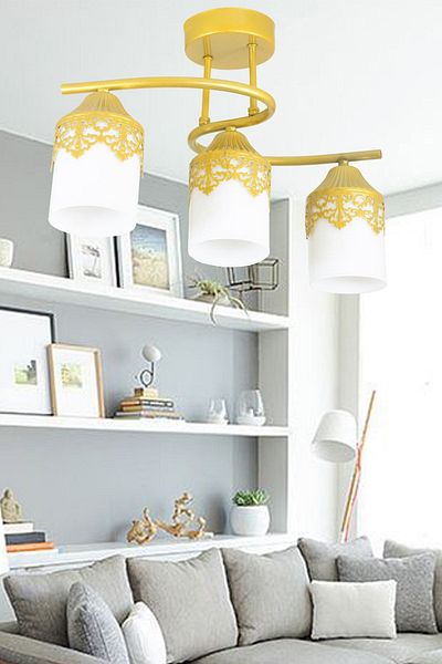 Lambadar Plafonier Modern S Model Gold Chandelier