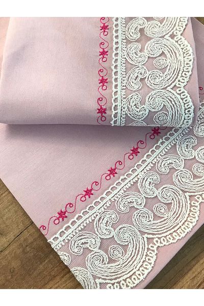 Çeyiz Bahçesi Jotem Double Pillow Case with Piccolo