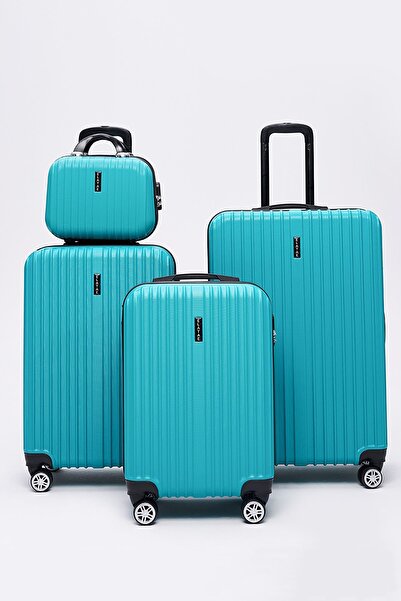 ELATAE 4'lü Valiz Seti Valiz Büyük - Orta - Kabin Boy Ve Makyaj 1020