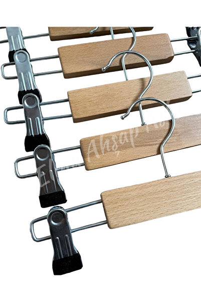 DUSOHOME Ahsap Bebek Pantolon Askısı Cocuk Mandallı Pantolon Askısı Etek Askısı 12 adet