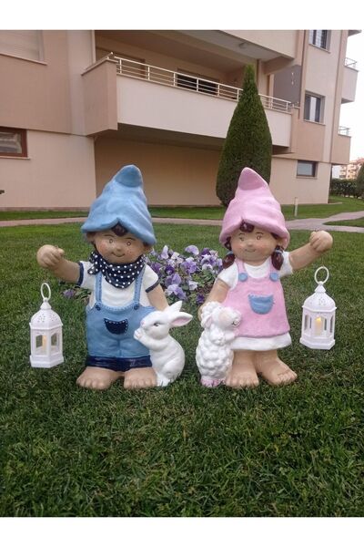 BilgeCe hoMe Fenerli Kız Erkek Çocuk Heykeli, Fenerli Çocuk Heykeli, Fener Tu...