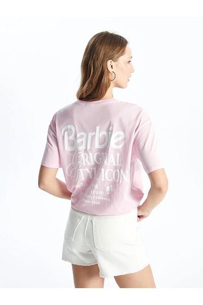 LC Waikiki Γυναικείο μπλουζάκι με κοντό μανίκι XSIDE Crew Neck Barbie